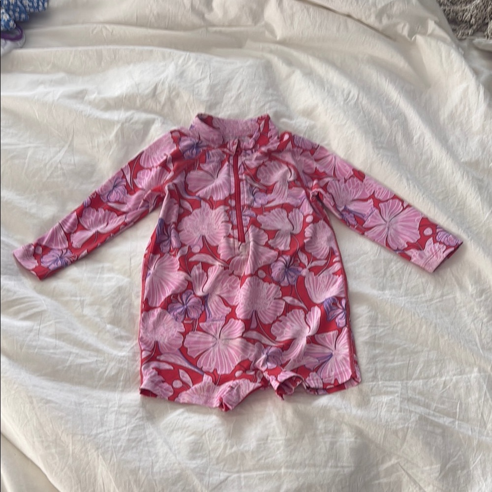 Coolibar Pink and Purple Rashguard Swimwear